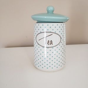 Pale Green & Cream Tea Jar